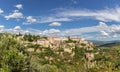 Panoramic view of Gordes forest rock and old village on Luberon massif inÃÂ French Prealps. Vaucluse, Provence Royalty Free Stock Photo